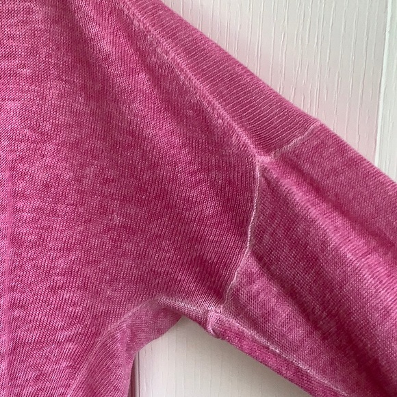 EUC- J. Crew Geranium Linen Sweater w/ pocket, Medium - Picture 6 of 9